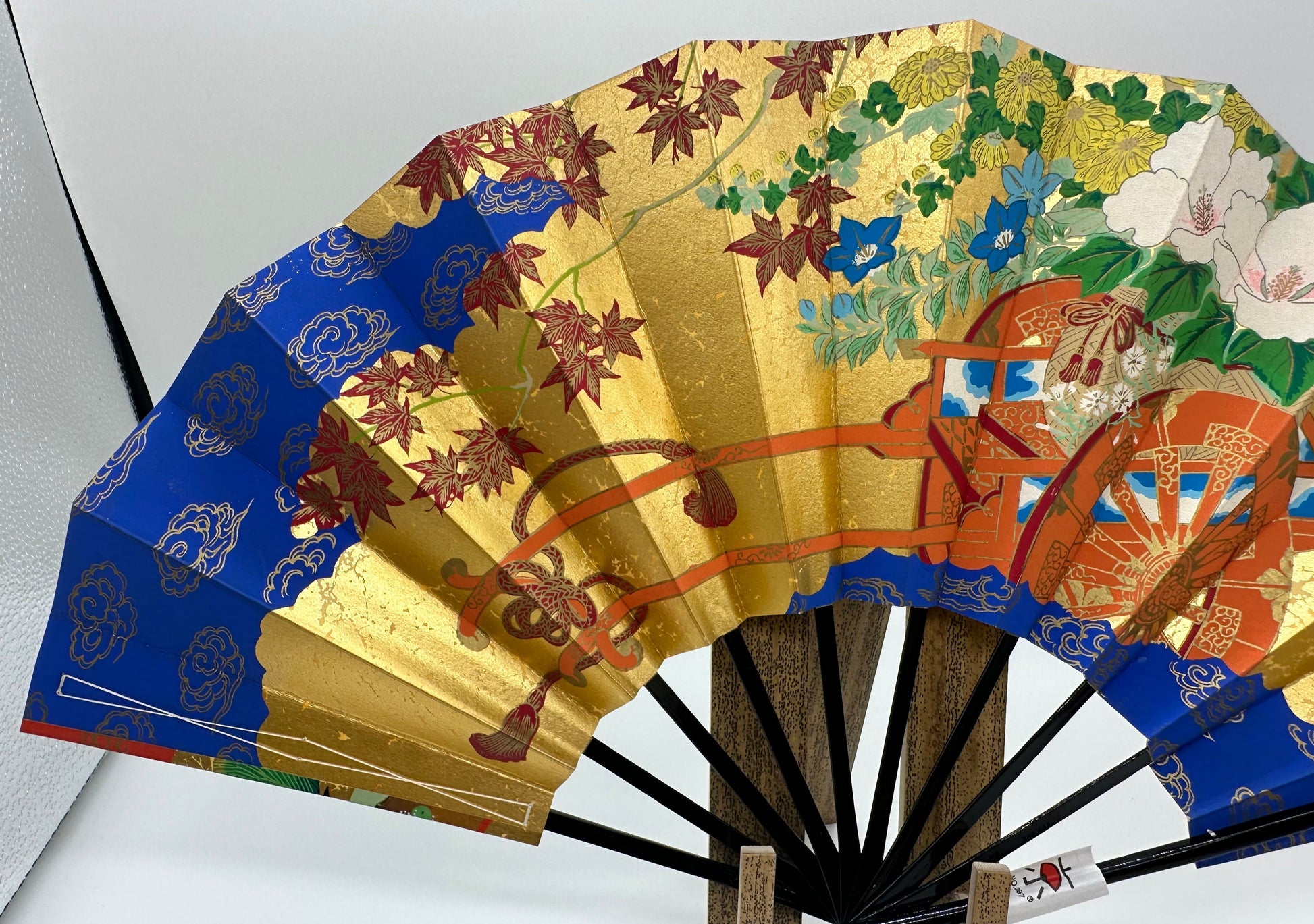 Sensu | Blue & Green KAZARI Traditional Japanese Fan | Collectors item